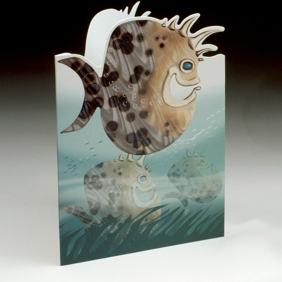 CURLS FISH GREETINGS CARD